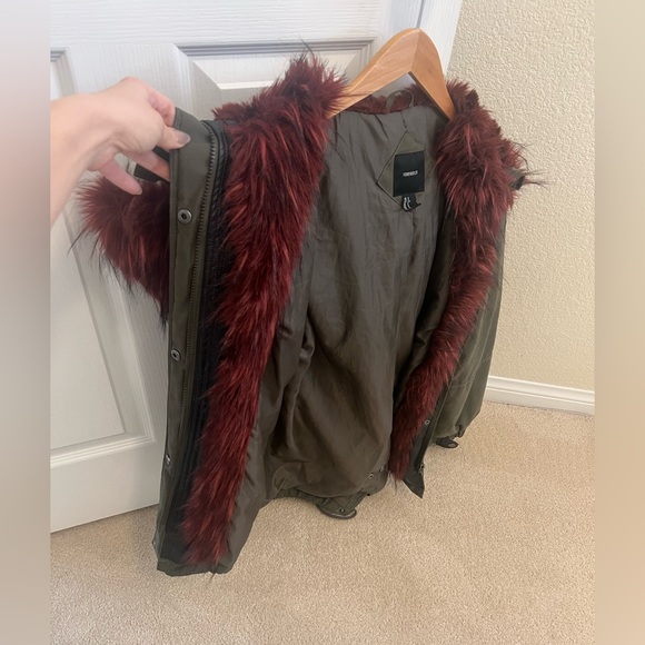 Bomber Jacket with Red Faux Fur - Picture 6 of 6